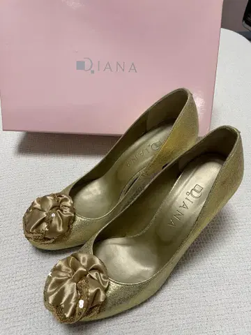 DIANA 골드 하이힐 펌프스 24cm