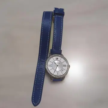 SWAROVSKI 파랑 가죽 손목시계 쿼츠