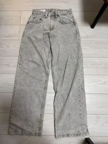 ZARA 그레이 와이드 레그 데님 팬츠 EUR34