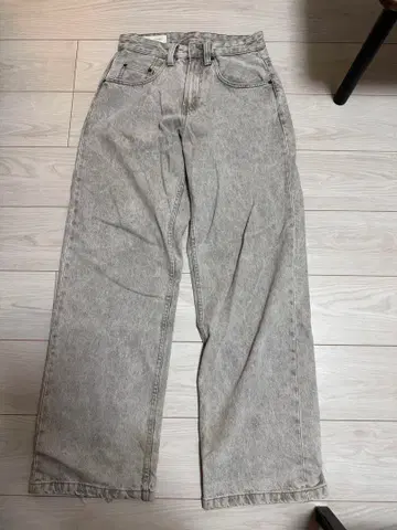ZARA 그레이 와이드 레그 데님 팬츠 EUR34