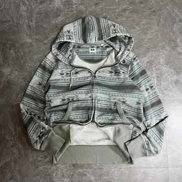 UNIQLO 더블 지퍼 후드티 올 패턴 지퍼 후드티 구제 의류