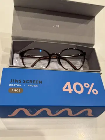 거의 새상품! JINS SH03 브라운 블루라이트 차단 안경