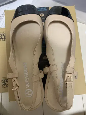 WISHBONE 펌프스 베이지 블랙 24cm