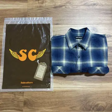 Subculture OMBRE CHECK SHIRT 사이즈 2 블루