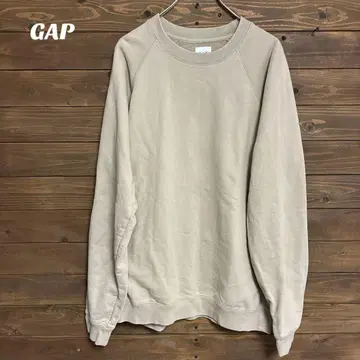 [갭] GAP 베이지 크루넥 맨투맨 트레이닝복 L
