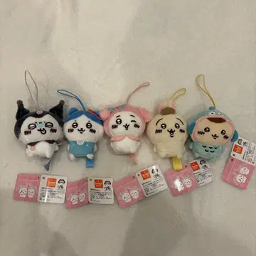 치이카와 산리오 콜라보 마스코트 봉제 인형 스트랩 컴플리트