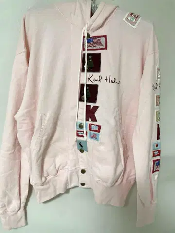 Karl Helmut 와펜 후드티 핑크