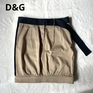 D&G 미니 스커트 코쿤 베이지 벨트 사이드 라인