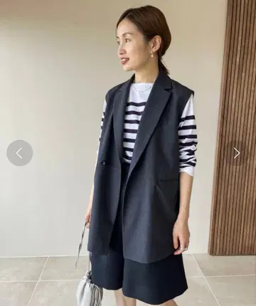 이에나 더블 브레스트 베스트 그레이