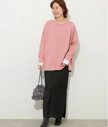 새상품급 오버 사이즈 롱 맨투맨 핑크