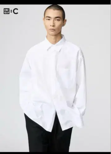 UNIQLO : C 유니클로 씨 브로드 오버사이즈 셔츠 화이트