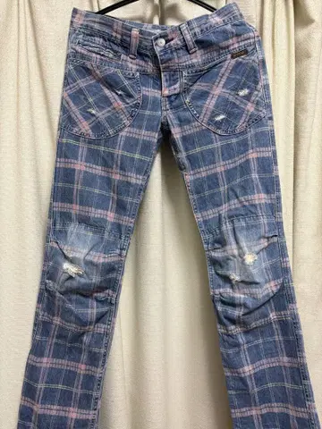 HYSTERIC GLAMOUR 체크 무늬 청바지 팬츠