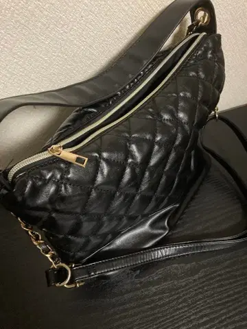 블랙 퀼팅 백