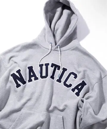 NAUTICA 그레이 후드 부착 후드티