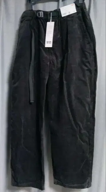 UNIQLO U 코듀로이 턱 와이드 팬츠 다크 그레이 L 24AW