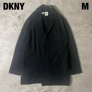 DKNY M 블랙 니트 가디건 숄카라 겉옷 버튼리스