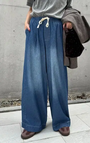 차오패닉 티피 스타일업 부드러운 와이드 이지 팬츠