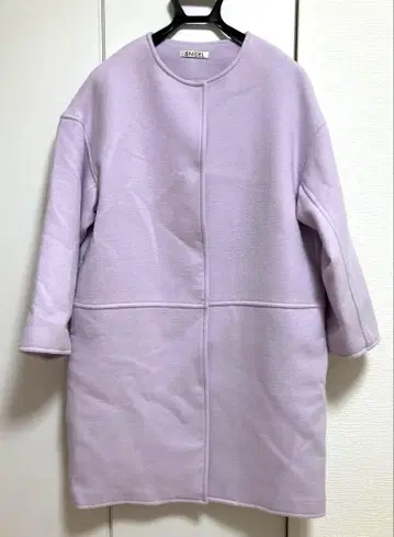 SNIDEL 라벤더 노카라 롱 코트