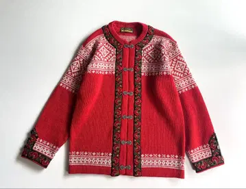 vintage Nordstrikk 노르딕 티롤리안 가디건