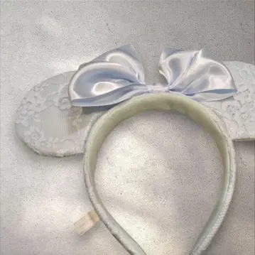 화이트 레이스 리본 머리띠