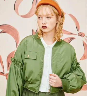 POPPY 개더 슬리브 크롭 MA-1