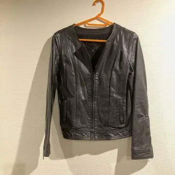 UNTITLED 블랙 가죽 자켓