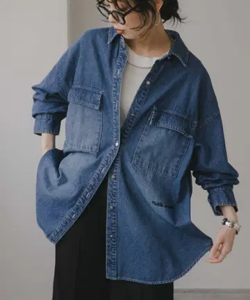 210nouve 데님 오버 사이즈 셔츠 자켓