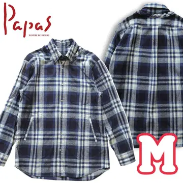 파파스 PAPAS 후드 탈착 (후드 결손) 플란넬 셔츠 자켓