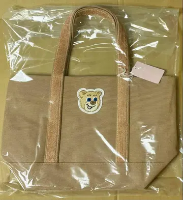 [ 익명 배송 ] 러브러리 올드 테디 와펜 토트백 소 베이지