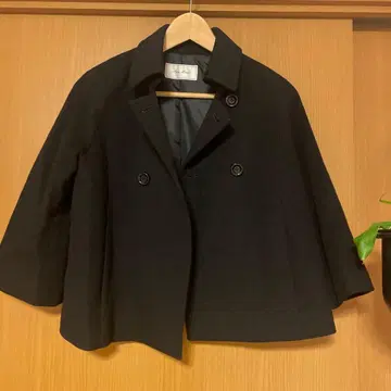 퓨어 하우스 블랙 판초 케이프 코트 울 캐시미어