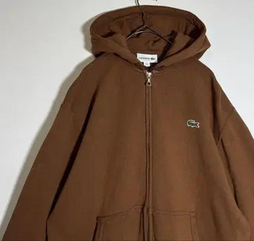LACOSTE 라코스테 자수 로고 더블 지퍼 집업 후드티