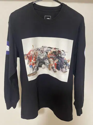 THE NORTH FACE 롱티 국기 언터크티카 티셔츠 블랙