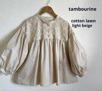 미나 페르호넨 tambourine 절개 블라우스 면 로운 핸드메이드