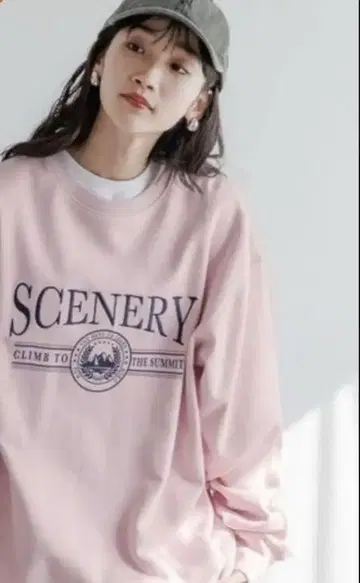 LOWRYS FARM USA 기모 로고 풀오버 핑크