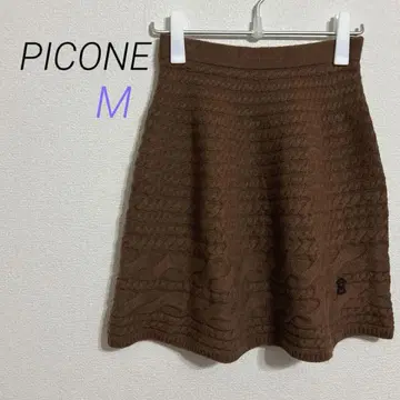 PICONE [M] 브라운 울 케이블 짜임 미니 스커트