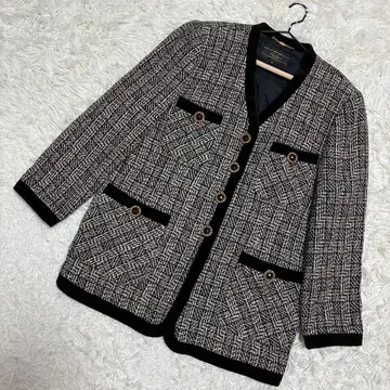 Leilian 새상품급 트위드 자켓 빈티지 고급 블랙 빅