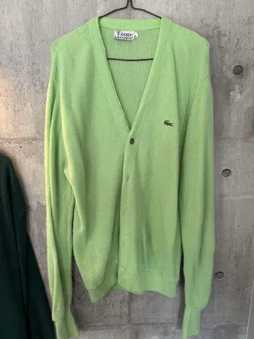 IZOD LACOSTE 라이트 그린 옐로우 그린 가디건 XL