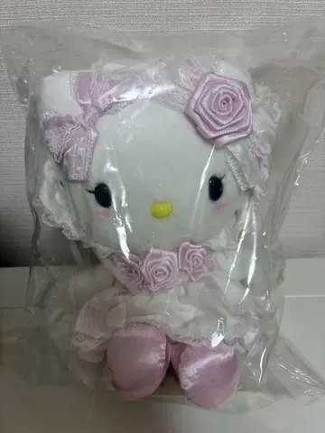 화이트 프릴 헬로키티 봉제 인형 산리오