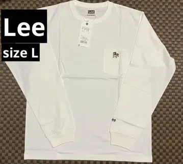 [ 새상품 ] Lee 화이트 긴팔 티셔츠 L 강아지