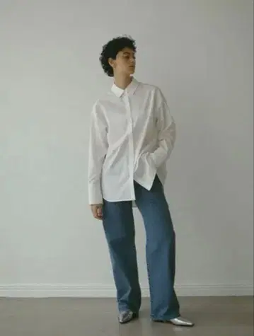 ETRETOKYO 코튼 세미 와이드 팬츠 블루 S