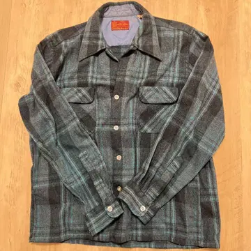 Sears 70s 보드 셔츠 울 좋은 배색 KINGSROAD