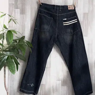 Rocawear 다크 네이비 초와이드 데님 청바지 배기 데님