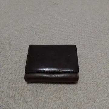 가죽 접이식 지갑 브라운