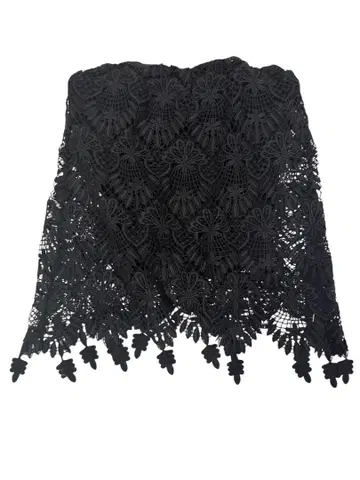 스나이델 레이스 프린지 베어탑 블랙 뷔스티에 튜브탑