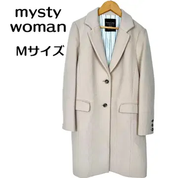 mysty woman 체스터 코트 베이지 M 사이즈 울 혼방