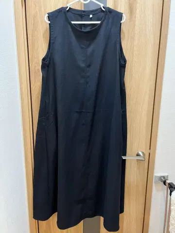 MUJI 오버롤 스커트 네이비 M