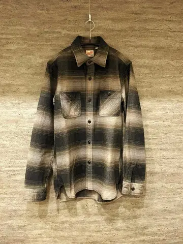Houston 옴브레 체크 비에라 셔츠 M 워크 셔츠 ovy