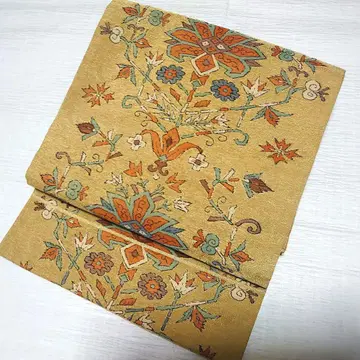 순수 실크 직조 오비(약 27.3cm) 나고야 오비 [ 당화 엮기 ]