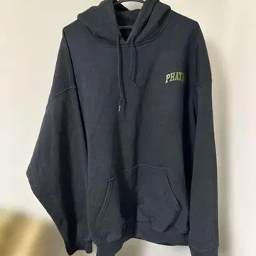 PHATRNK 블랙 후드 부착 속기모 후드티 팻랭크
