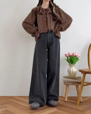 와이드 레그 데님 팬츠 mero boutique 2018